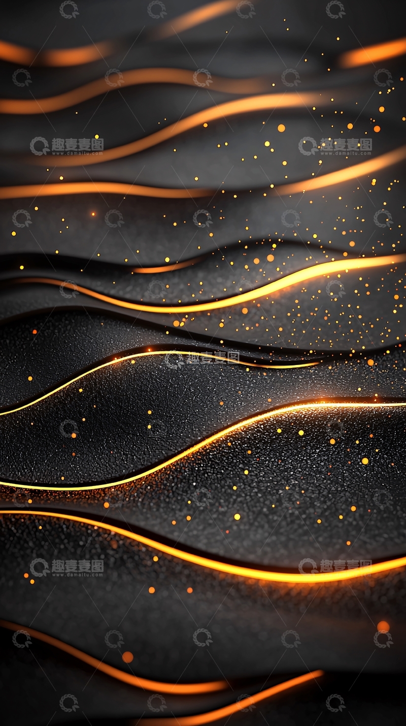 高清大图下载【趣麦麦图】金色波浪纹理背景