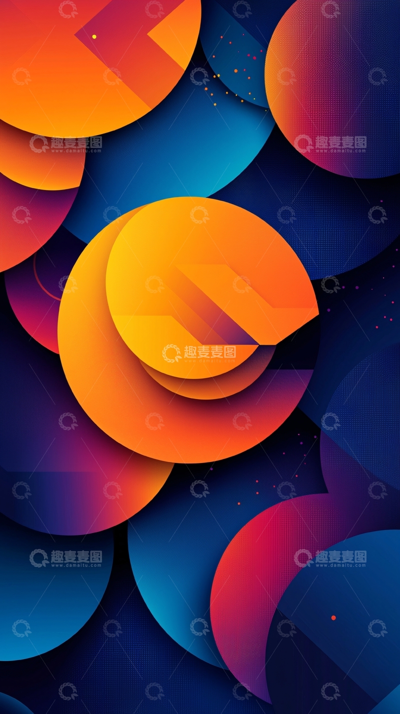 高清大图下载【趣麦麦图】抽象几何圆形背景素材