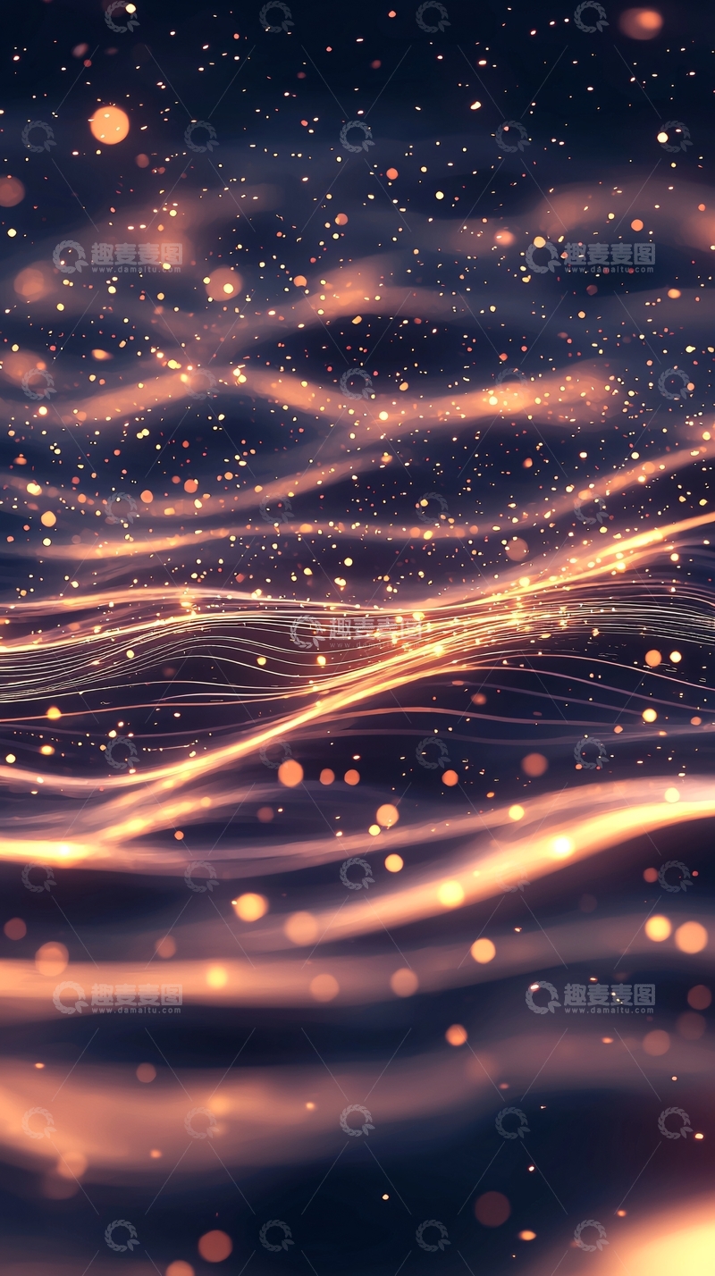 高清大图下载【趣麦麦图】光波流动夜空背景