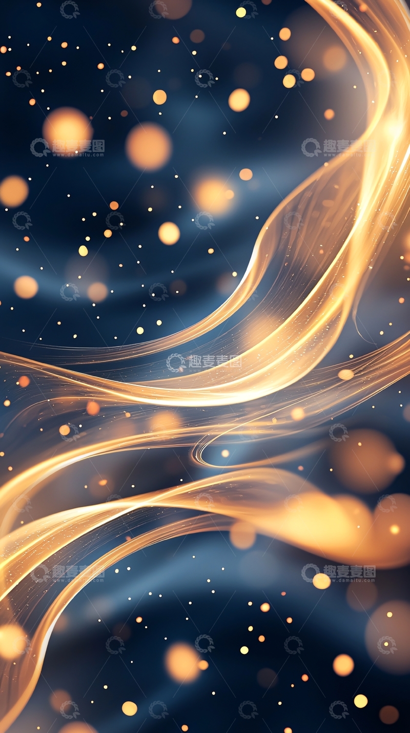 高清大图下载【趣麦麦图】金色光带与星点背景