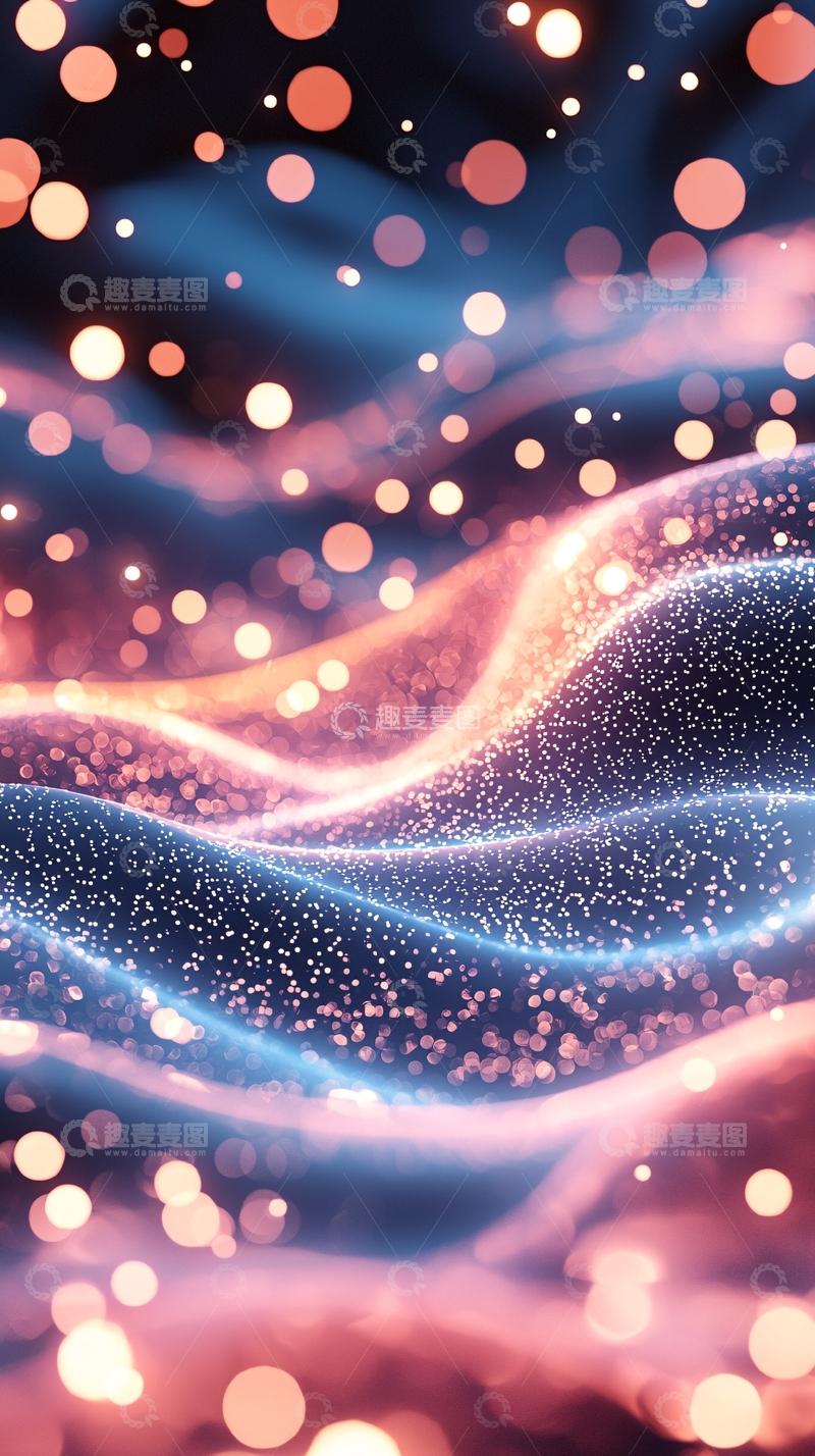 高清大图下载【趣麦麦图】梦幻光波粒子背景