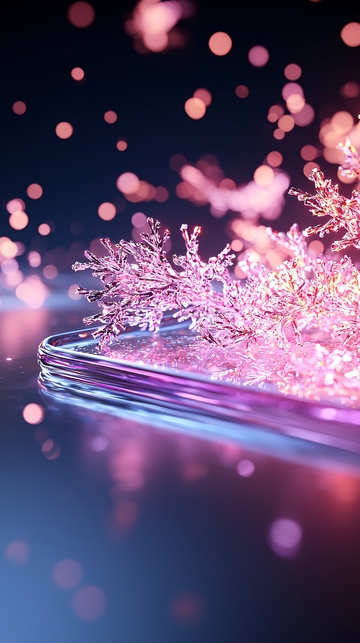 梦幻粉色雪花装饰灯背景