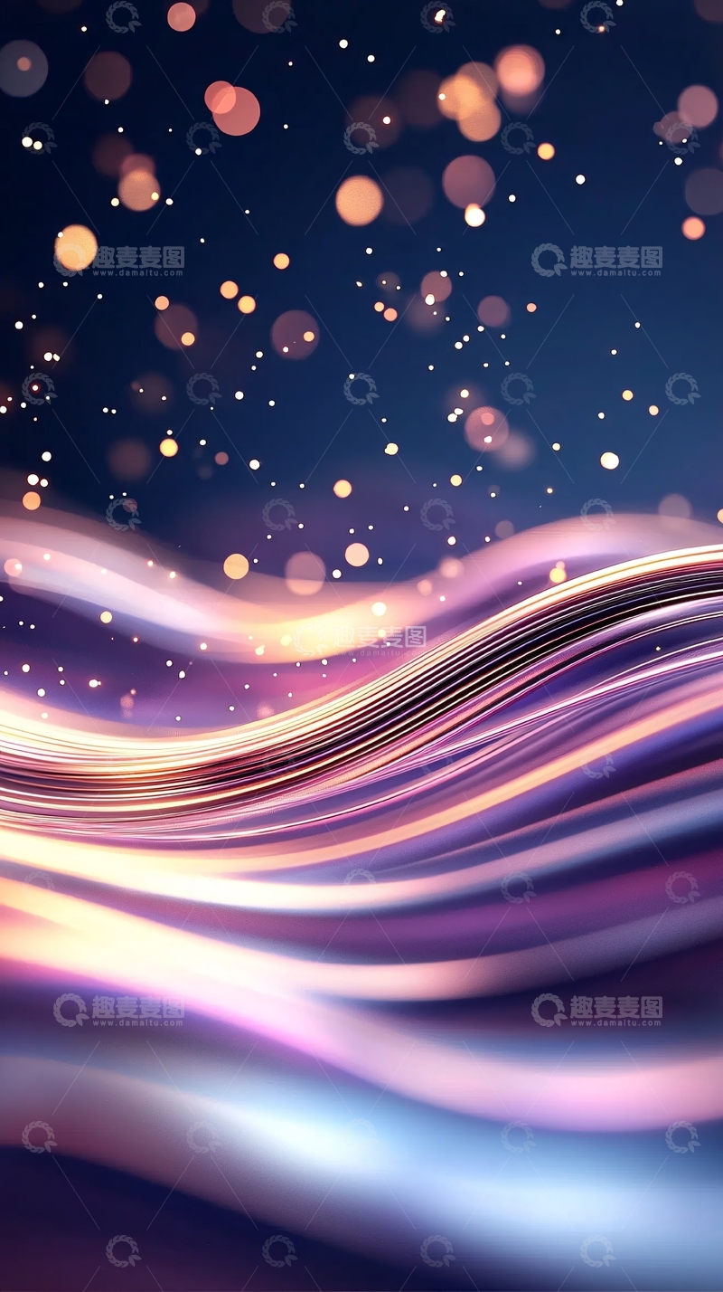 高清大图下载【趣麦麦图】光波流动夜景背景