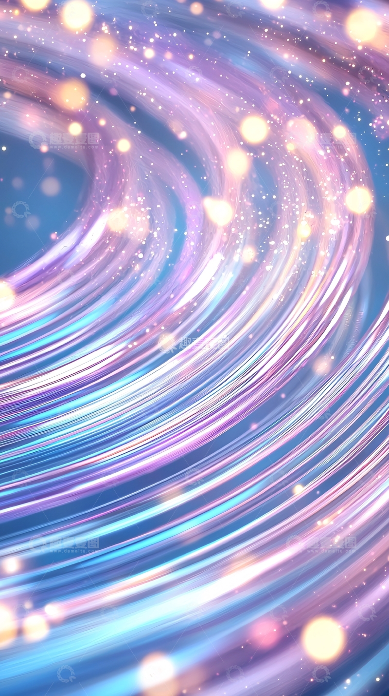 高清大图下载【趣麦麦图】梦幻光带旋转背景