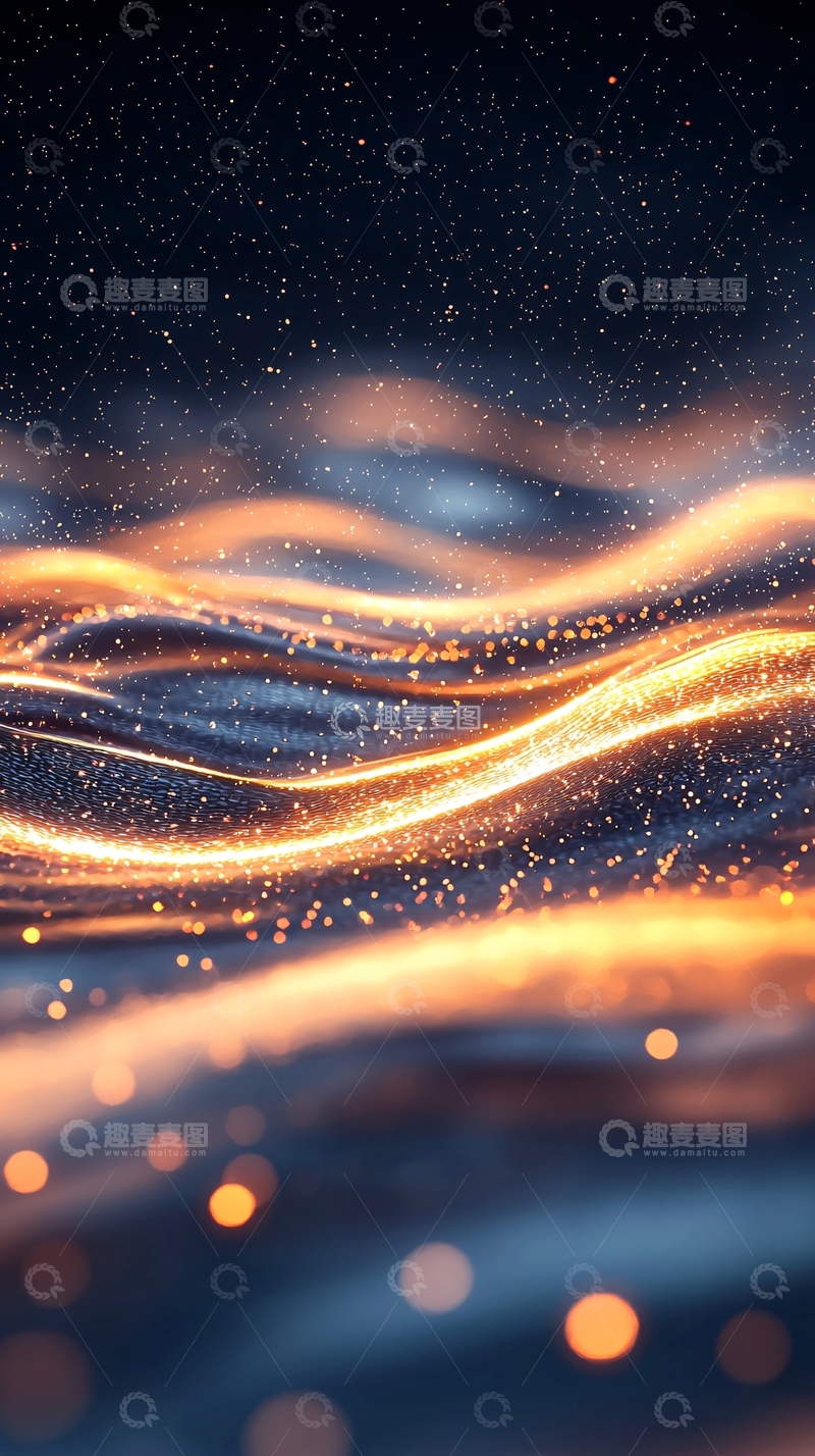 高清大图下载【趣麦麦图】光波流动夜景背景