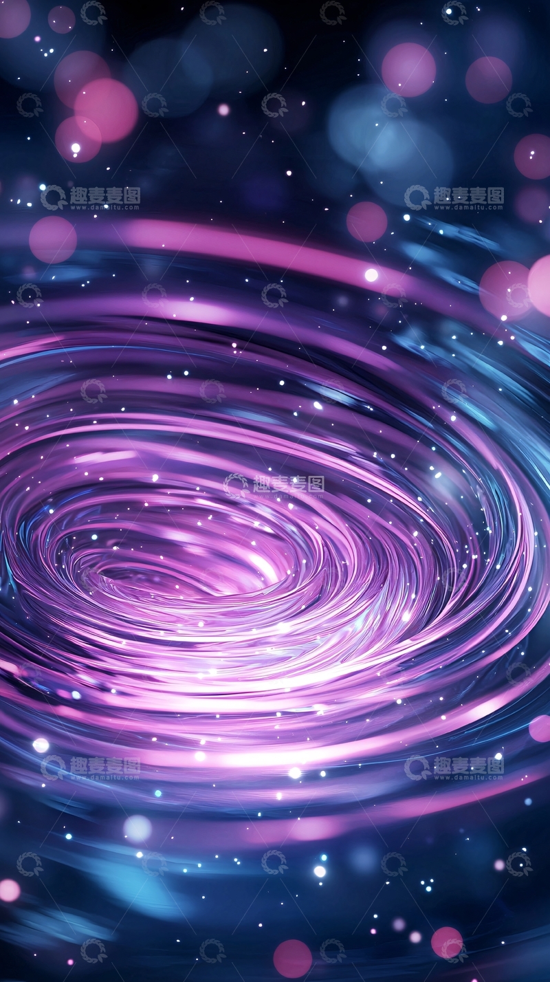 高清大图下载【趣麦麦图】紫色漩涡星空背景图