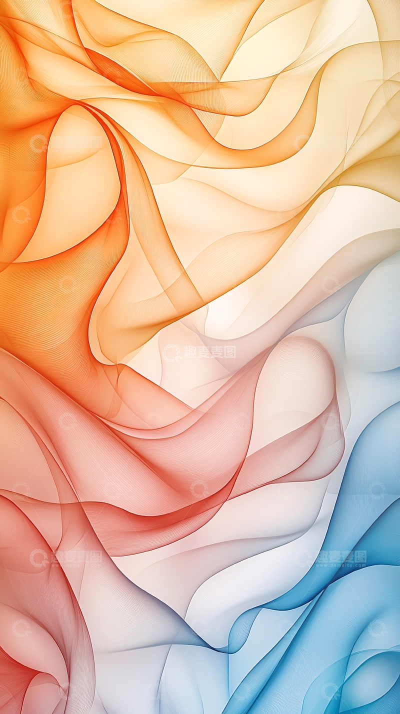 高清大图下载【趣麦麦图】抽象色彩流动线条背景图