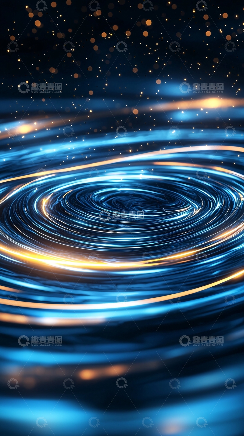 高清大图下载【趣麦麦图】蓝色光晕旋转动态背景
