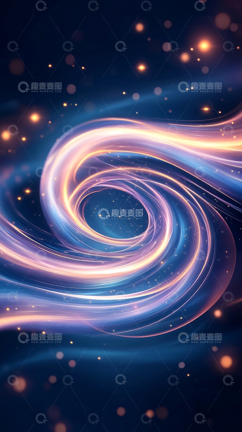 高清大图下载【趣麦麦图】梦幻星空漩涡光效背景