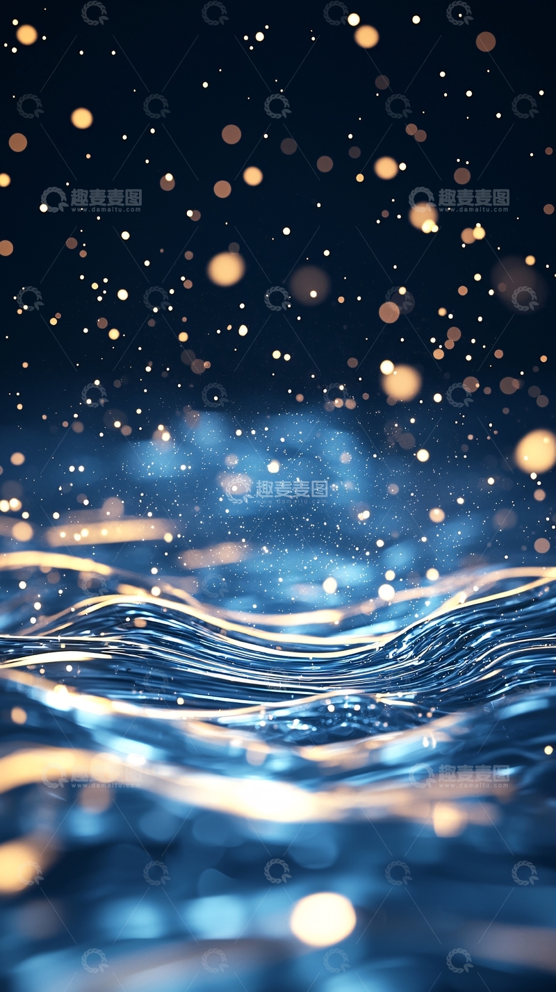 高清大图下载【趣麦麦图】梦幻波光粼粼夜景