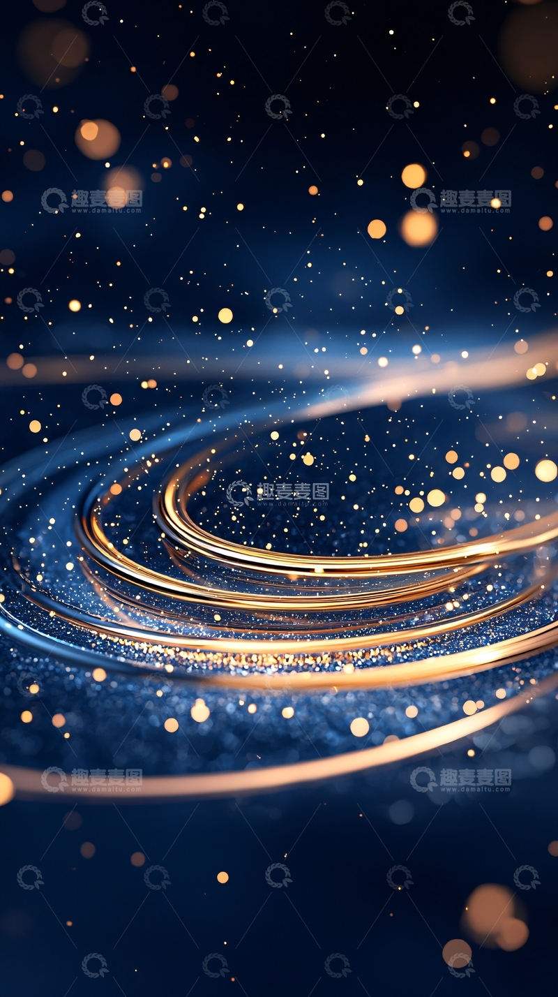 高清大图下载【趣麦麦图】金色涟漪星空背景