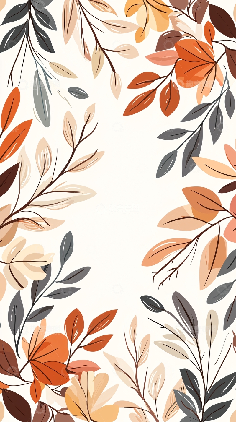 高清大图下载【趣麦麦图】秋日落叶背景图案