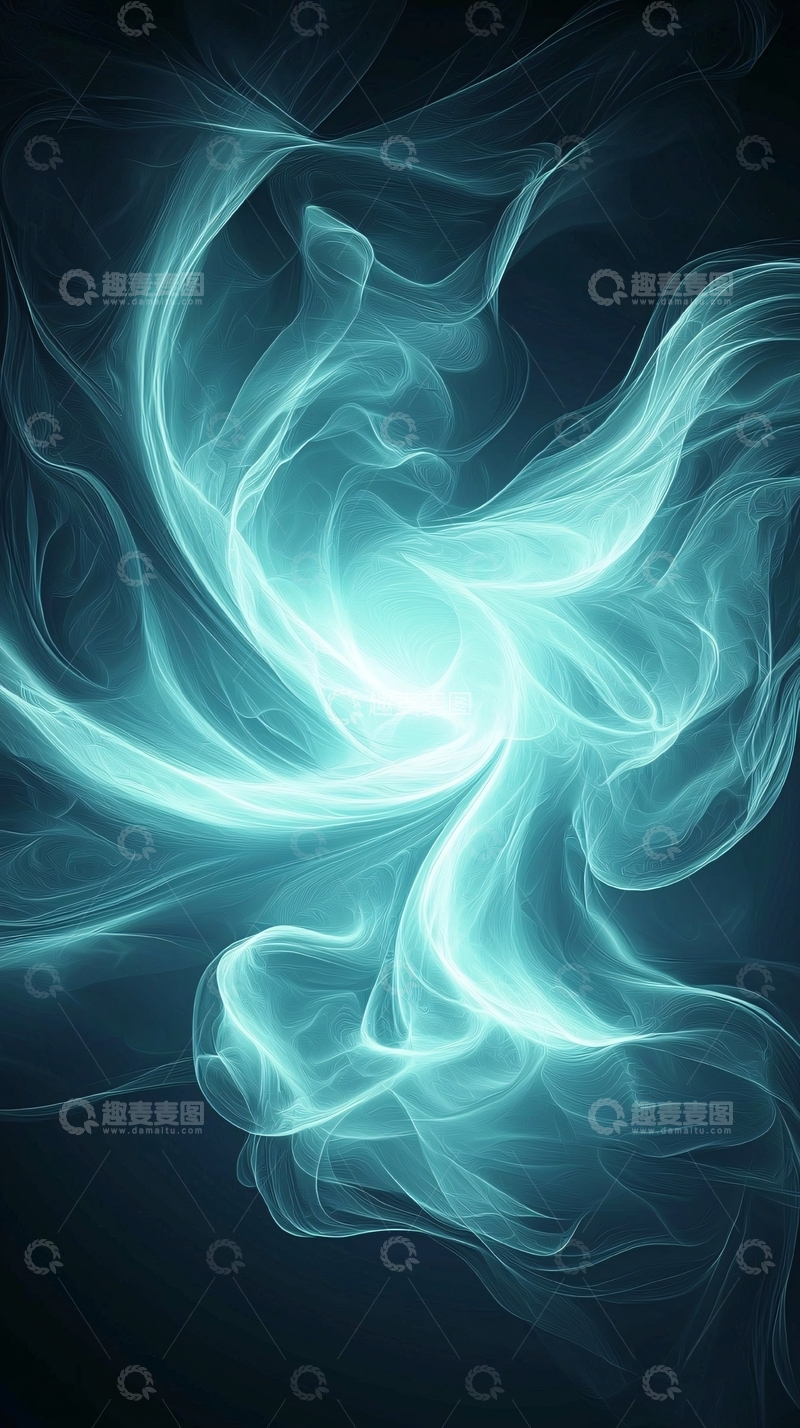 高清大图下载【趣麦麦图】蓝色抽象流动线条背景