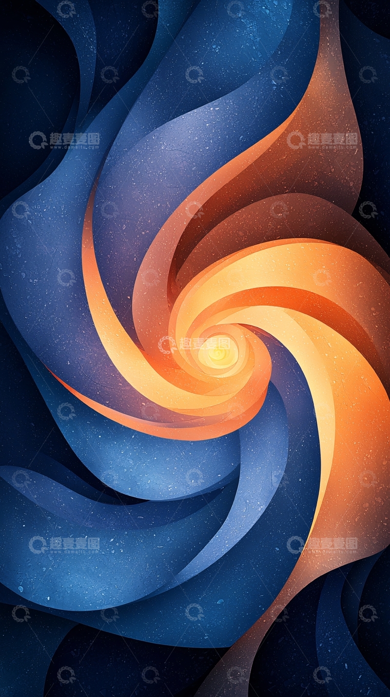 高清大图下载【趣麦麦图】螺旋渐变抽象艺术背景