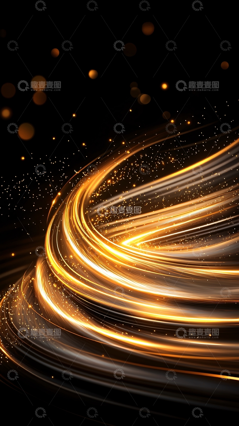 高清大图下载【趣麦麦图】金色光带动态壁纸