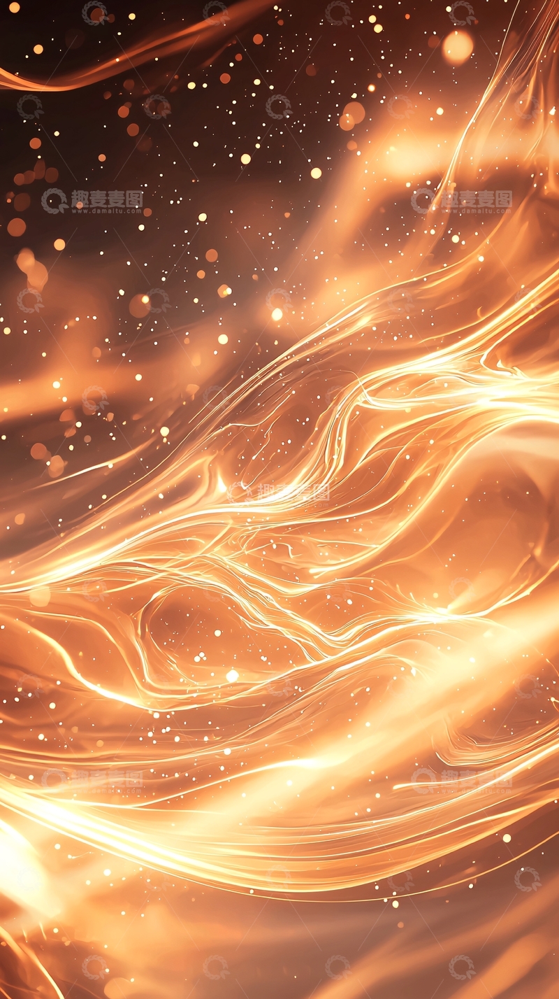 高清大图下载【趣麦麦图】金色流动光效背景图