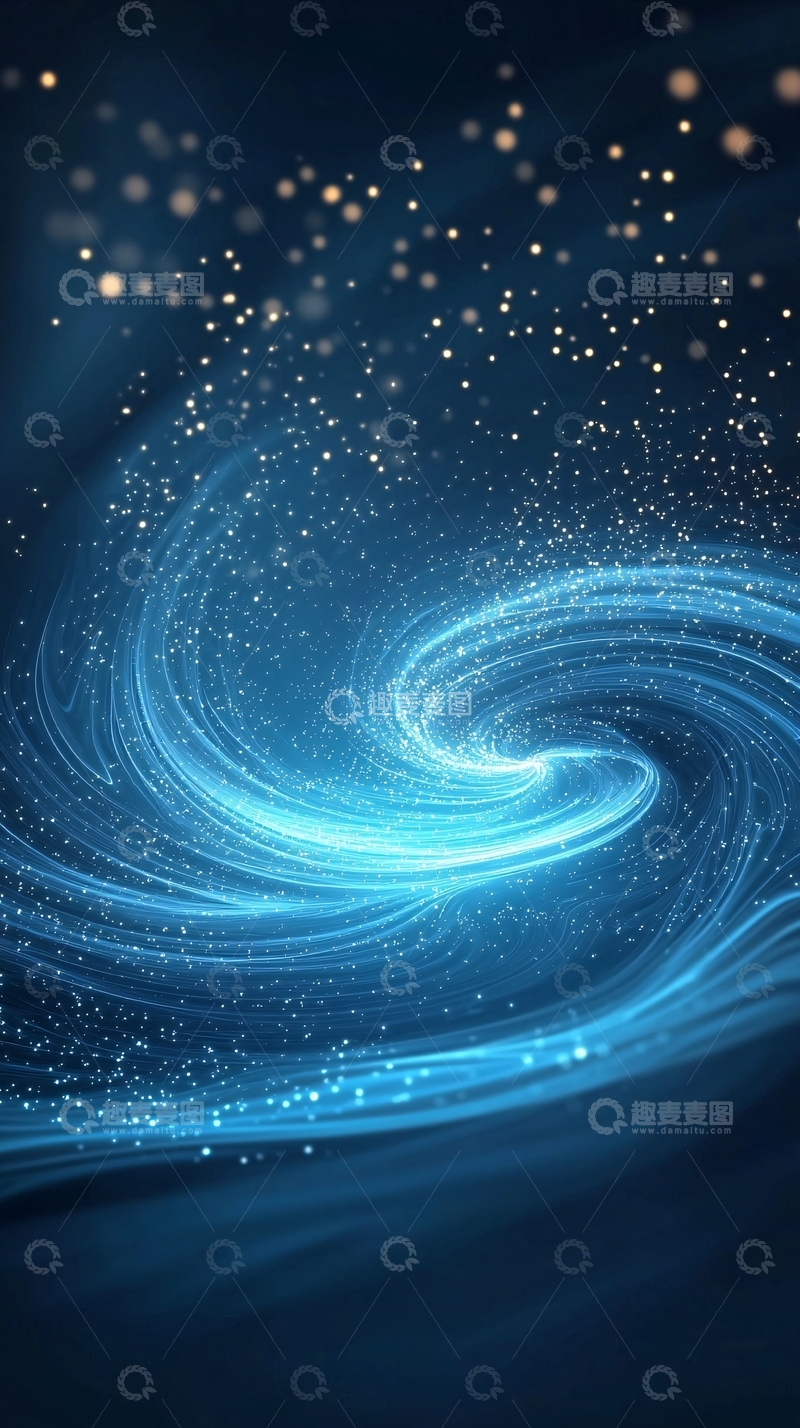 高清大图下载【趣麦麦图】蓝色星河漩涡背景图