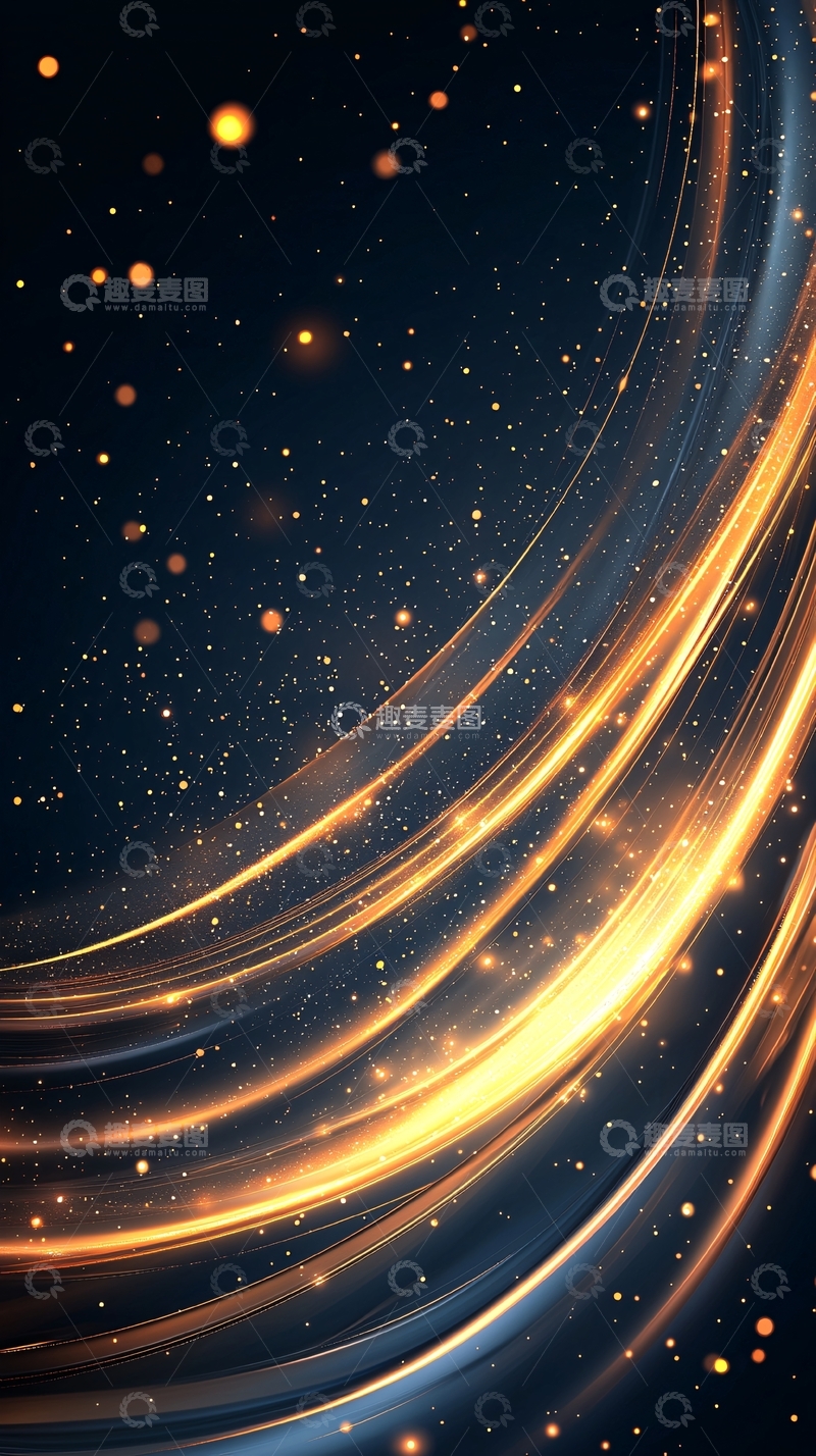 高清大图下载【趣麦麦图】金色光带星空背景