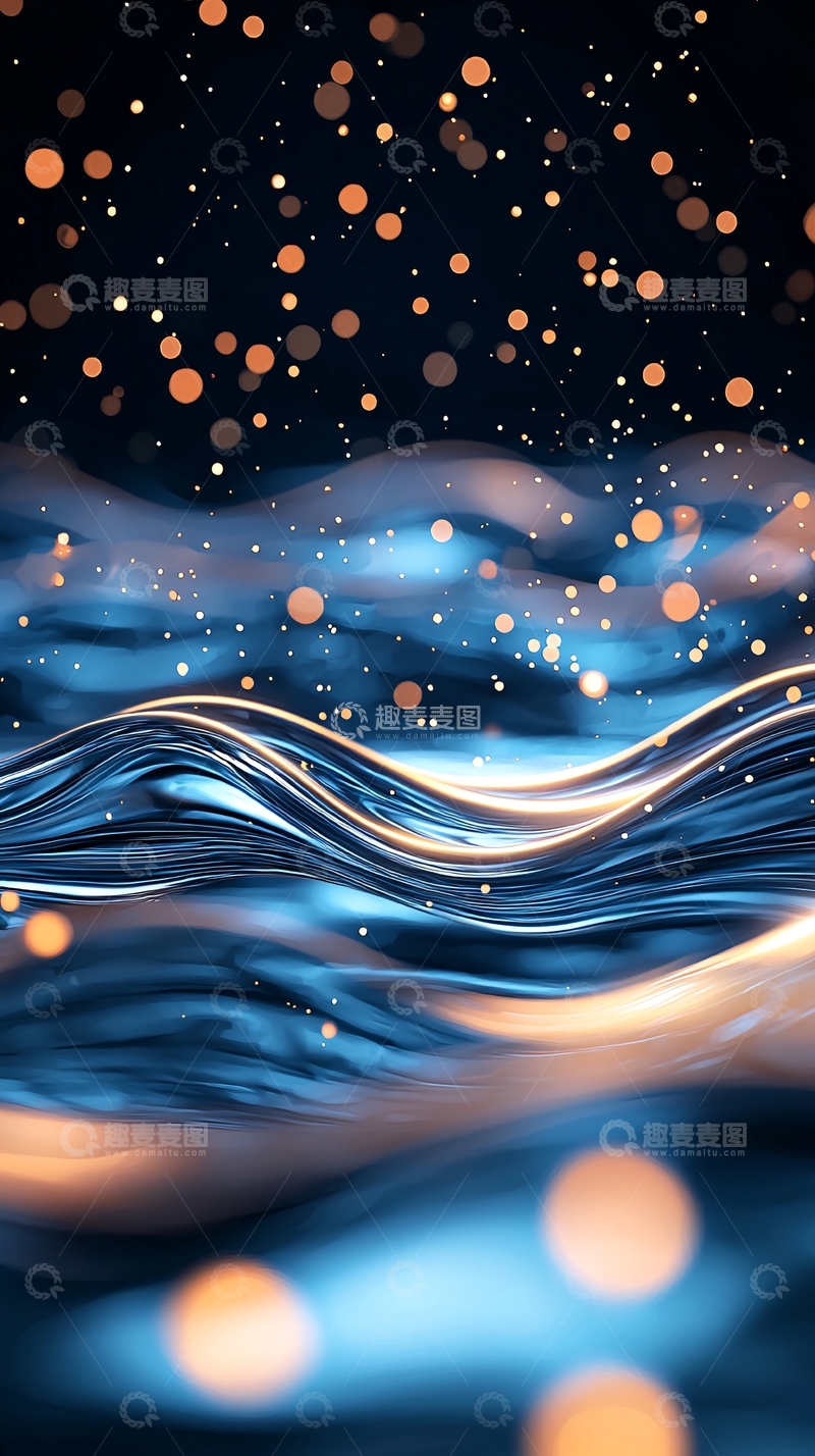 高清大图下载【趣麦麦图】梦幻波光粼粼的夜景