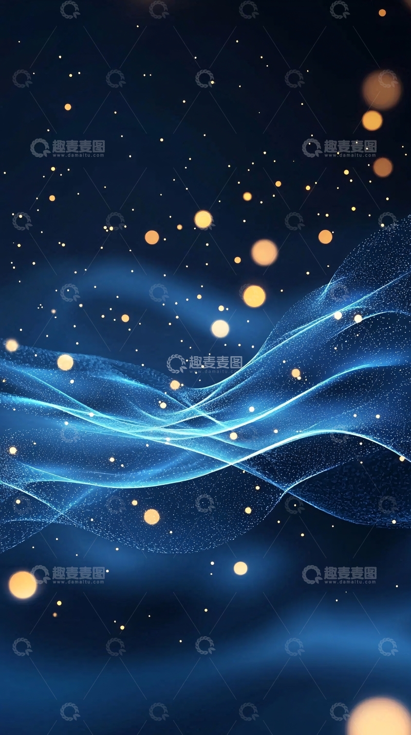 高清大图下载【趣麦麦图】梦幻星空粒子流动背景