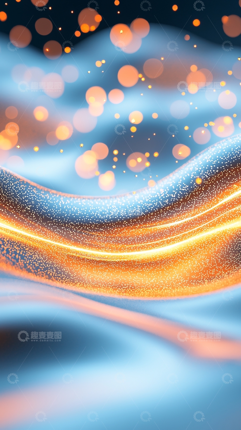 高清大图下载【趣麦麦图】梦幻光波流动背景
