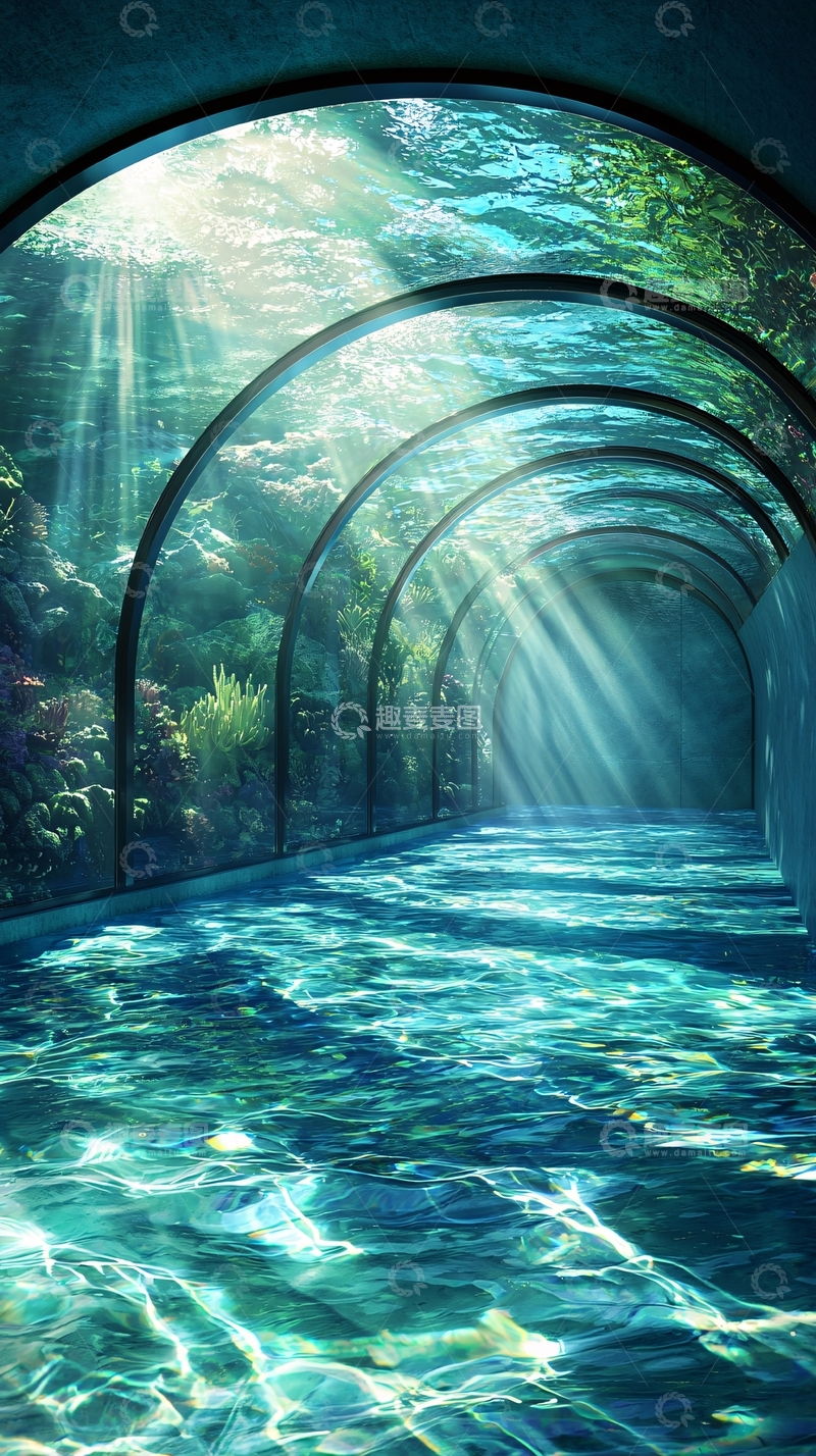 高清大图下载【趣麦麦图】海底隧道水下景观