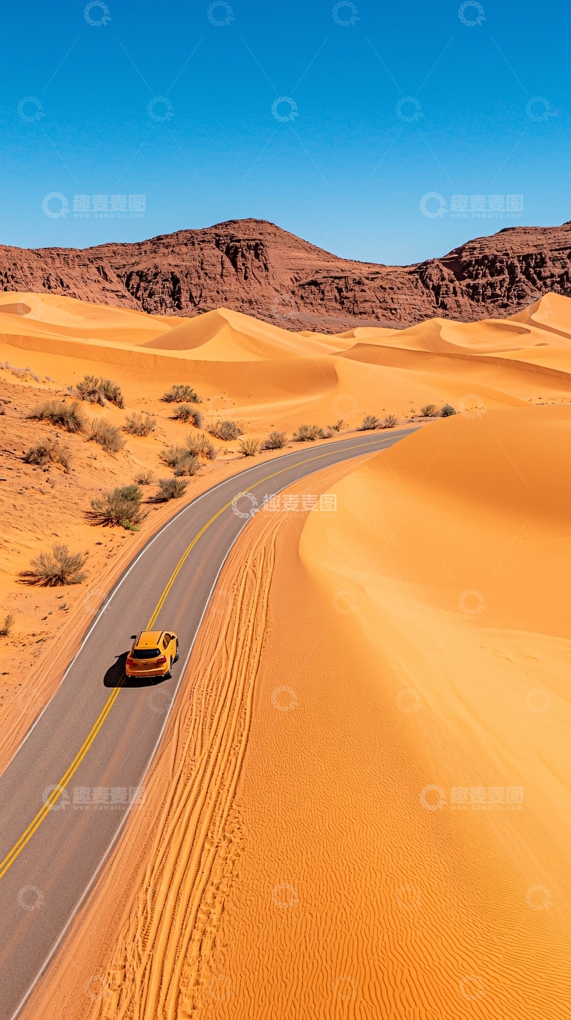 高清大图下载【趣麦麦图】沙漠公路自驾游风景