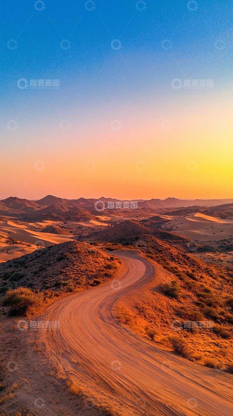 高清大图下载【趣麦麦图】沙漠日落风景图