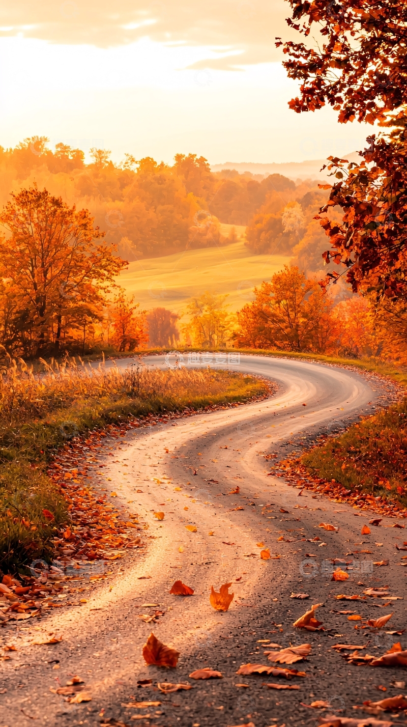 高清大图下载【趣麦麦图】秋日乡间小路风景