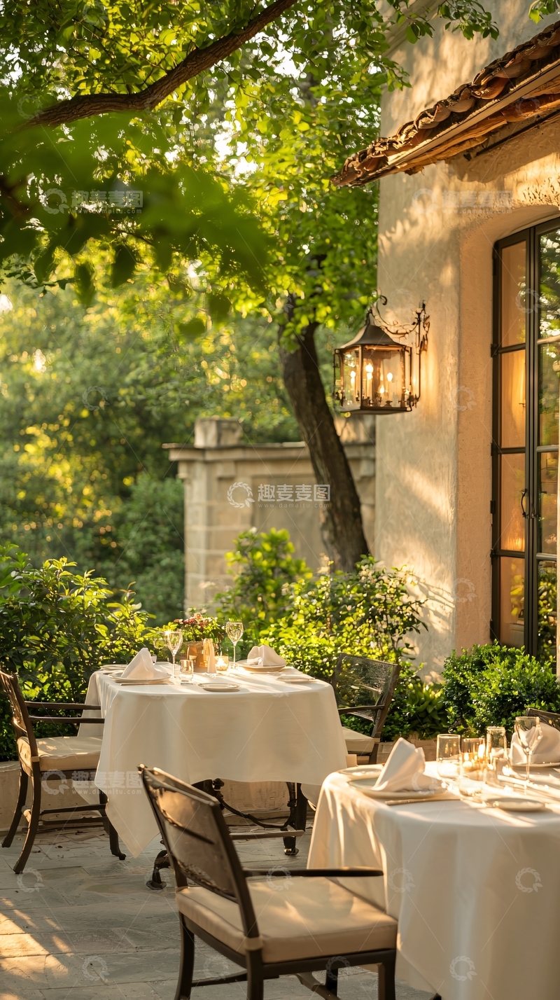 高清大图下载【趣麦麦图】户外庭院餐厅布置