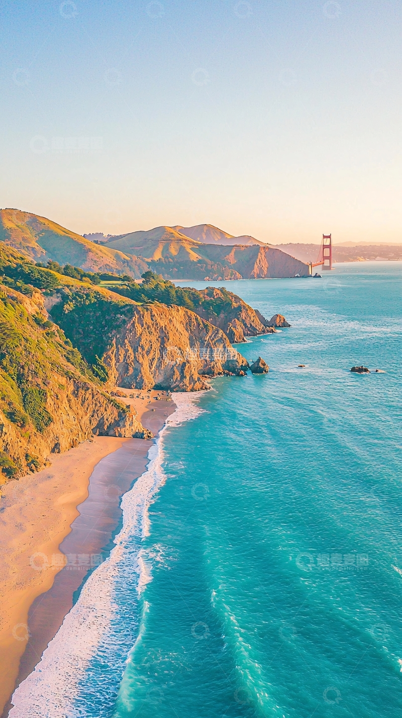 高清大图下载【趣麦麦图】金门大桥海岸线风景