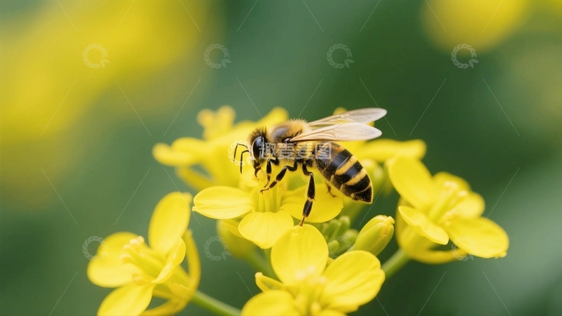高清大图下载【趣麦麦图】蜜蜂花朵采蜜7