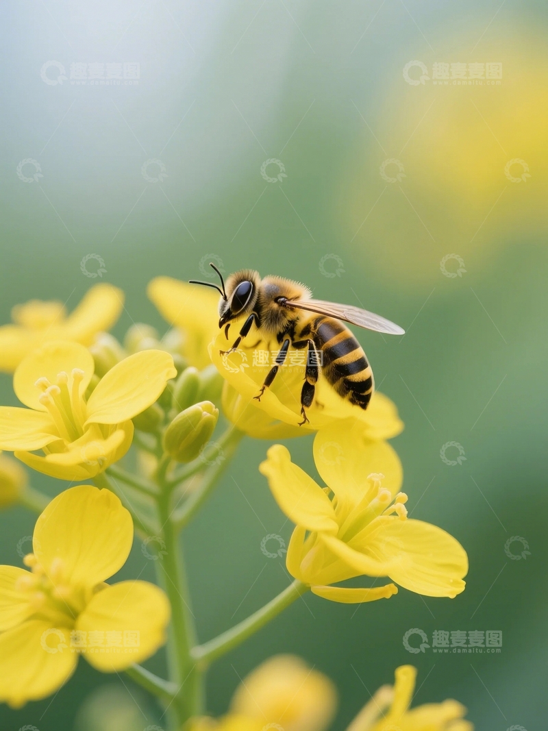 高清大图下载【趣麦麦图】蜜蜂花朵采蜜