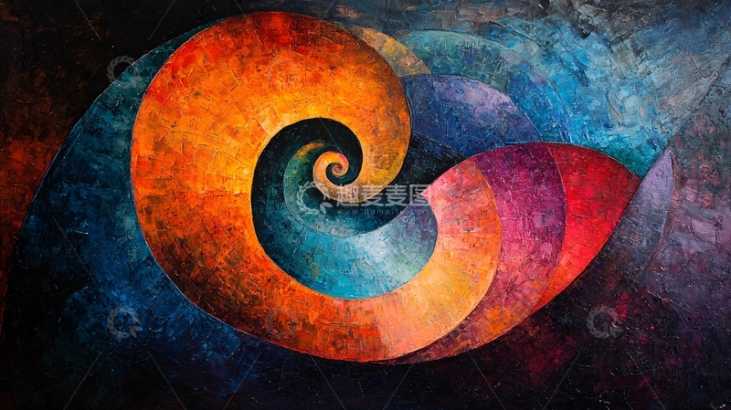 高清大图下载【趣麦麦图】螺旋抽象艺术画