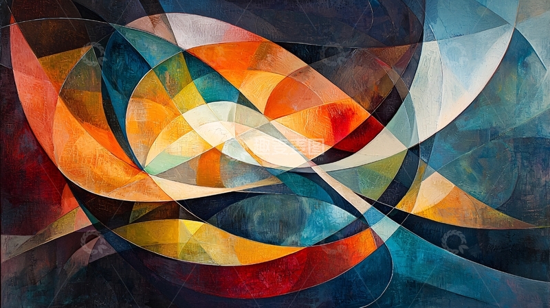 高清大图下载【趣麦麦图】抽象几何色彩艺术画