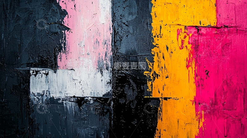 高清大图下载【趣麦麦图】抽象色彩拼接艺术背景