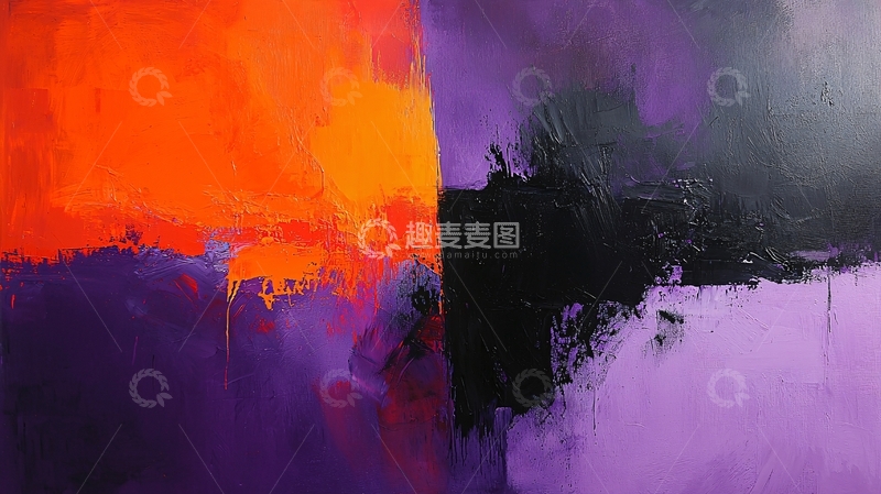 高清大图下载【趣麦麦图】抽象色彩拼接艺术画