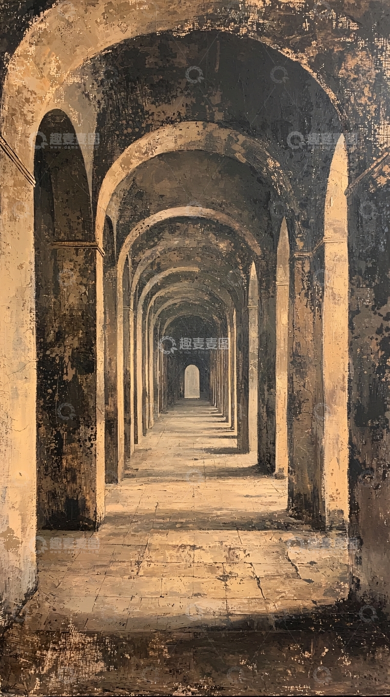 高清大图下载【趣麦麦图】古老拱廊艺术画