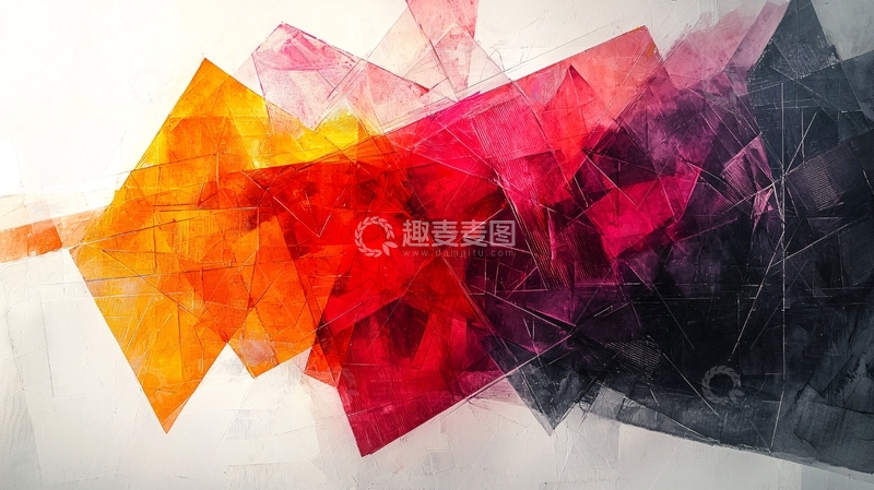 高清大图下载【趣麦麦图】抽象几何色彩拼接艺术画