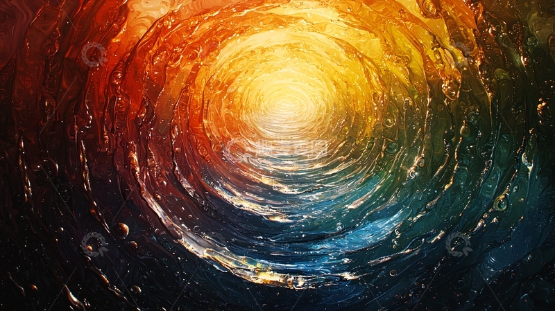 高清大图下载【趣麦麦图】漩涡中的色彩流动