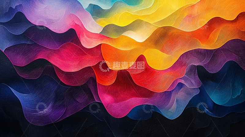 高清大图下载【趣麦麦图】色彩斑斓抽象波浪纹理背景