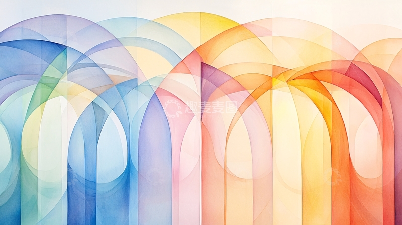 高清大图下载【趣麦麦图】色彩渐变抽象几何图形背景