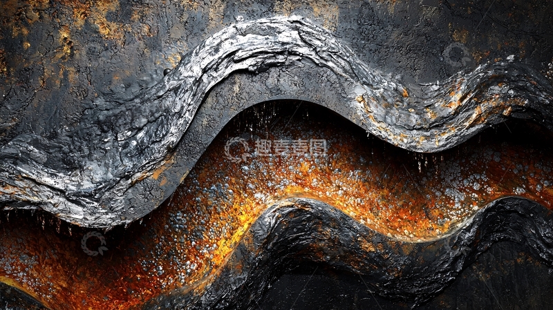 高清大图下载【趣麦麦图】流淌的金属质感波纹