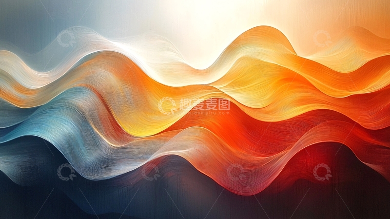 高清大图下载【趣麦麦图】抽象色彩波浪线条背景