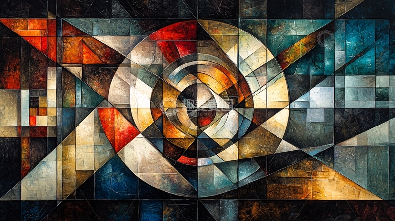 高清大图下载【趣麦麦图】抽象几何拼接艺术图案