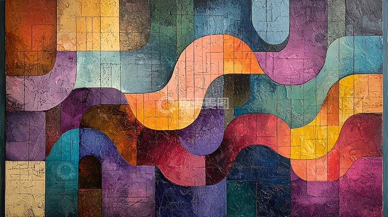 高清大图下载【趣麦麦图】抽象色彩波浪纹路背景图