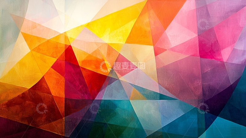 高清大图下载【趣麦麦图】抽象几何色彩拼接背景图