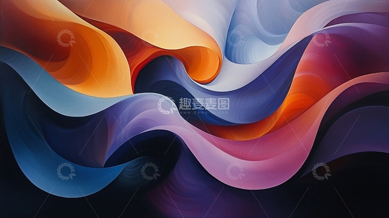 高清大图下载【趣麦麦图】抽象波浪色彩艺术背景