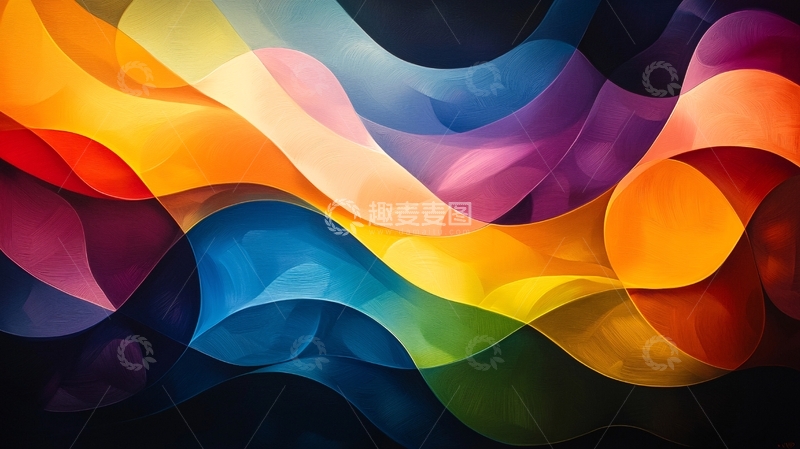 高清大图下载【趣麦麦图】色彩流动抽象艺术背景