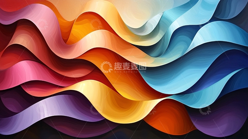 高清大图下载【趣麦麦图】色彩波浪抽象艺术背景